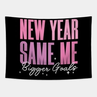 New Year Same Me Bigger Goals Tapestry