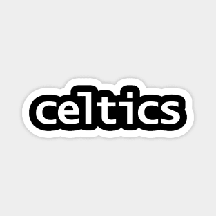 Celtics Minimal Typography White Text Magnet