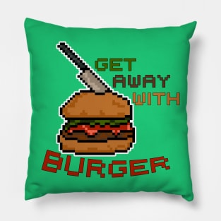 Get away with Burger - Pixel Food Art Pillow