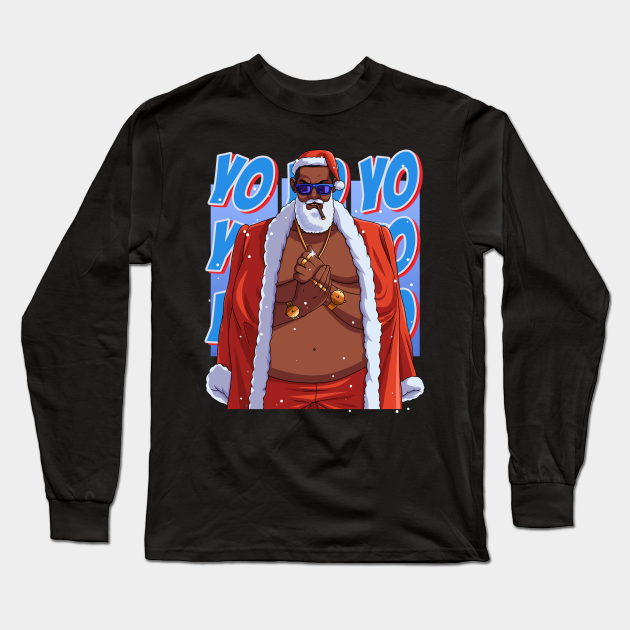 Black Santa Claus Gangster Christmas - Black Santa Claus - Long Sleeve T-Shirt