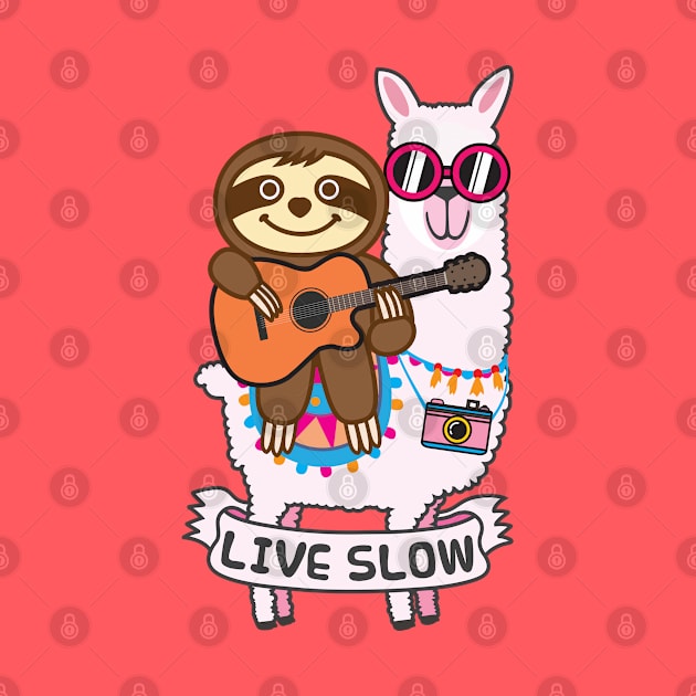 Sloth Llama Guitar by Plushism