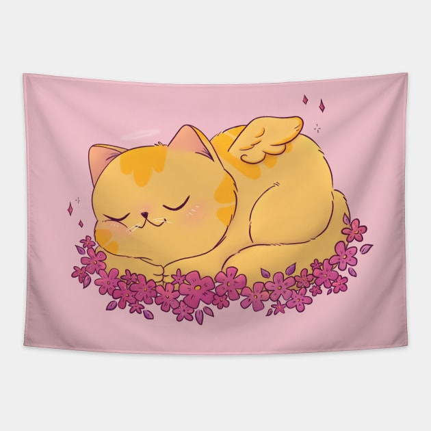 Cat Angel Tapestry by LenasScribbles