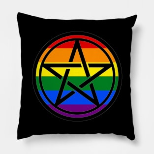 Large Print Pentacle LGBT Flag Gay Pride Pillow