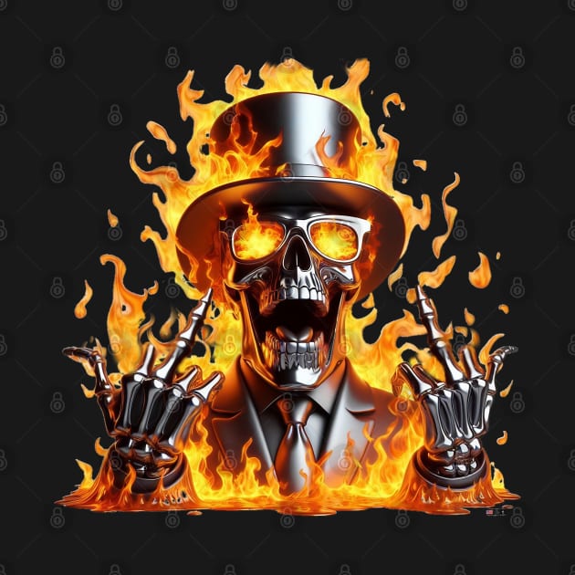 Flaming Flipping Skull by Darn Doggie Club by focusln