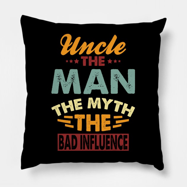 Uncle The Bad Influence - Remix Pillow by Whimsical Thinker