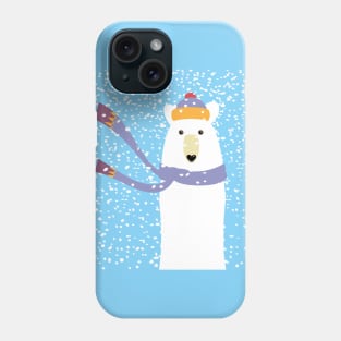 BLACK BEAR IN BLIZZARD Phone Case