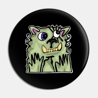 Green Fluffy Imaginary Friend Monster Pin