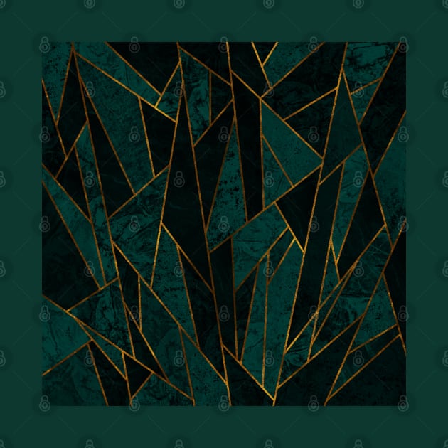 Shattered Dark Emerald Mosaic by Ambience Art