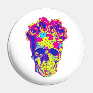 Sugar Skull Floral Day of the Dead Dia de los Muertos Halloween Pin