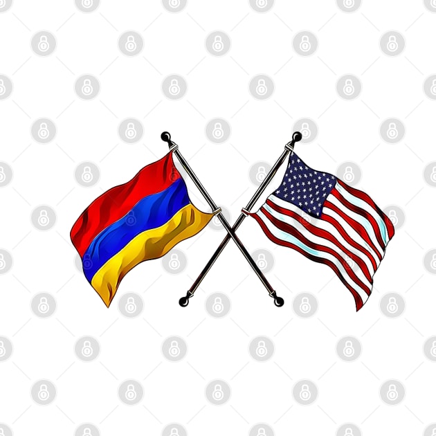 Armenian and USA Flags by doniainart