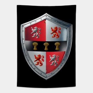 Murphy Heraldic Shield  Quartered with Lions, Crowned with Prosperity Tapestry