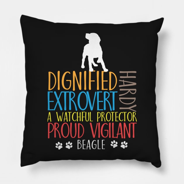 Dignified Extrovert Hardy A watchful protector Proud vigilant beagle Pillow by doglover21