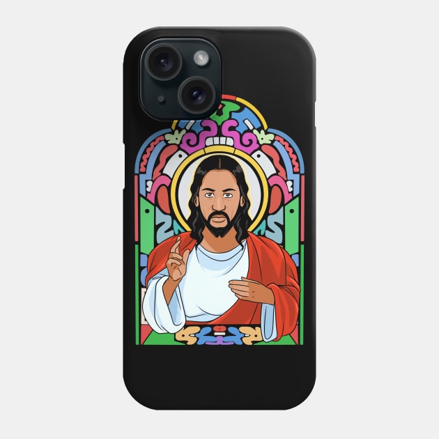 Black Jesus Christ Our Lord and Savior Praise God Phone Case by Noseking