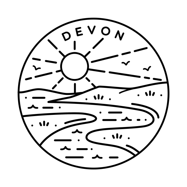 Devon, South England Emblem - White by typelab