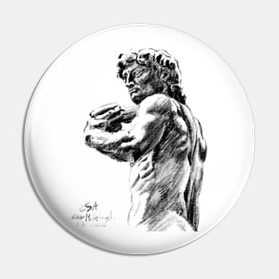 David Michelangelo sketch Florence (on grey background) Pin