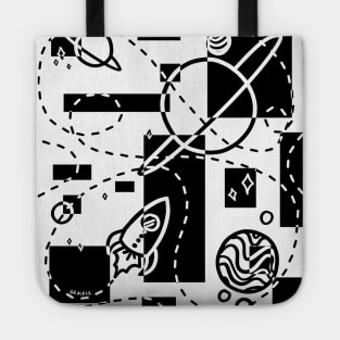 Geometric Galaxy (Black Version) Tote