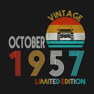 Vintage Jeep October 1957 Limited Edition Jeeps Lover Birthday Gift T-Shirt