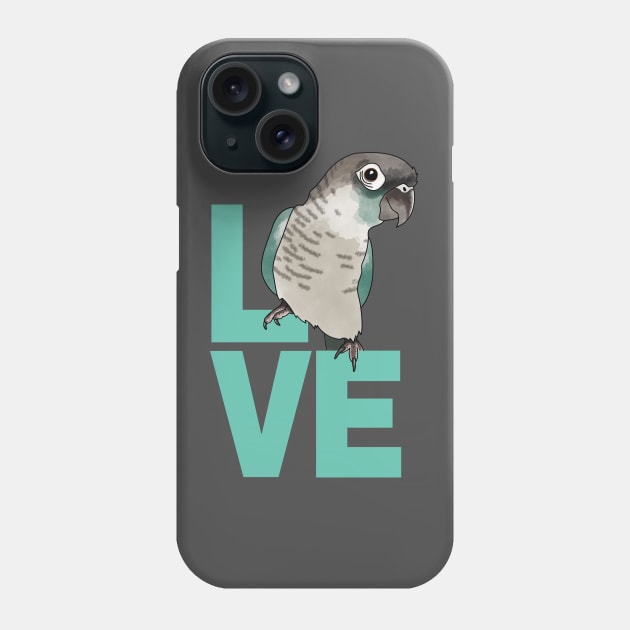Cute Parrot LOVE - Blue Cheek Conure for Bird Lovers Phone Case by cottoncanvas