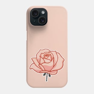 Pink Rose Illustration Phone Case
