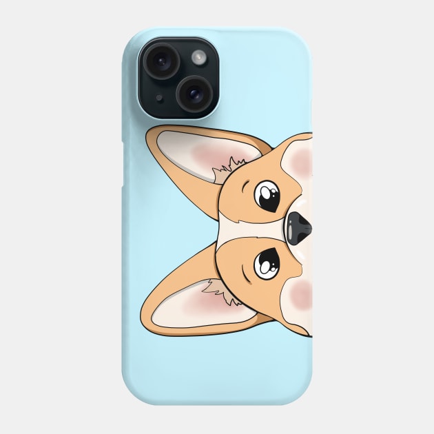 Cute Spying Corgi Dog Phone Case by Lady Lilac