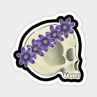 Skull wearing a flower crown Magnet