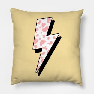 Strawberry Cow Pink Lightning Bolt Pillow