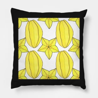 Bright watercolor pattern with starfruit Pillow