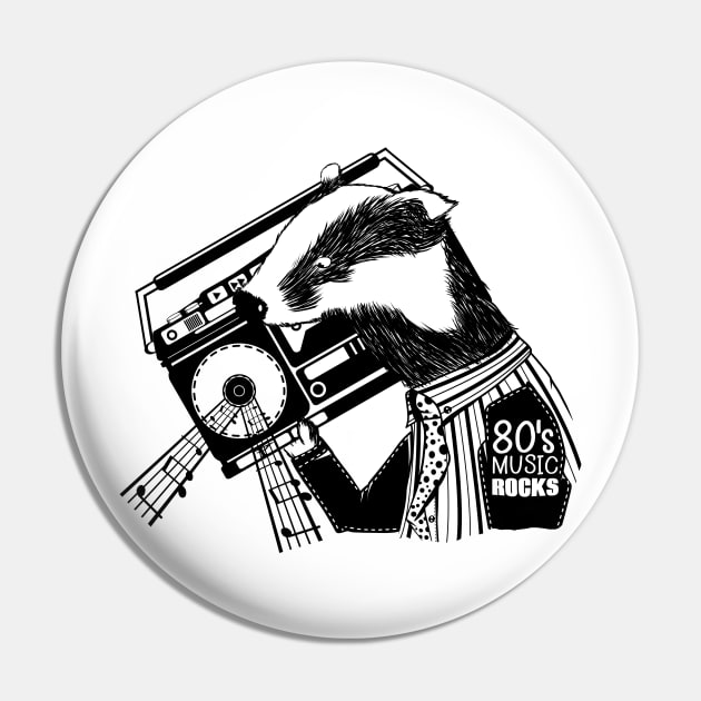Badger with a Stereo Pin by mailboxdisco