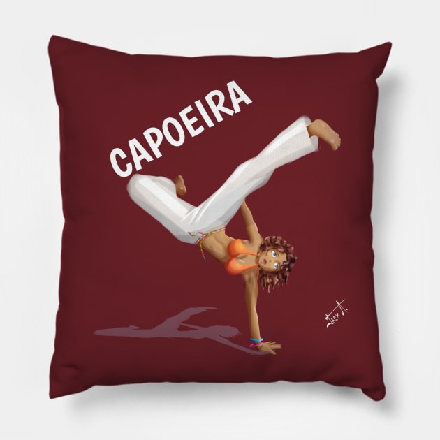 Anime capoeira Pillow by Jack A Draw