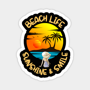 Beach Life Sunshine city girl summer fest Magnet