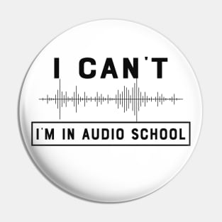 Audio School Student - I can't I'm in audio school Pin