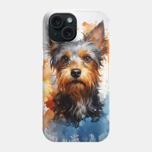 Colorful Splash Art Yorkshire Terrier Portrait Yorkie Lover Phone Case