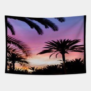 Silhouette of Palm Trees Tapestry