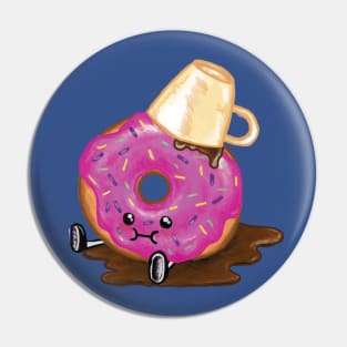 Clumsy Donut Spilled His Coffee Pin