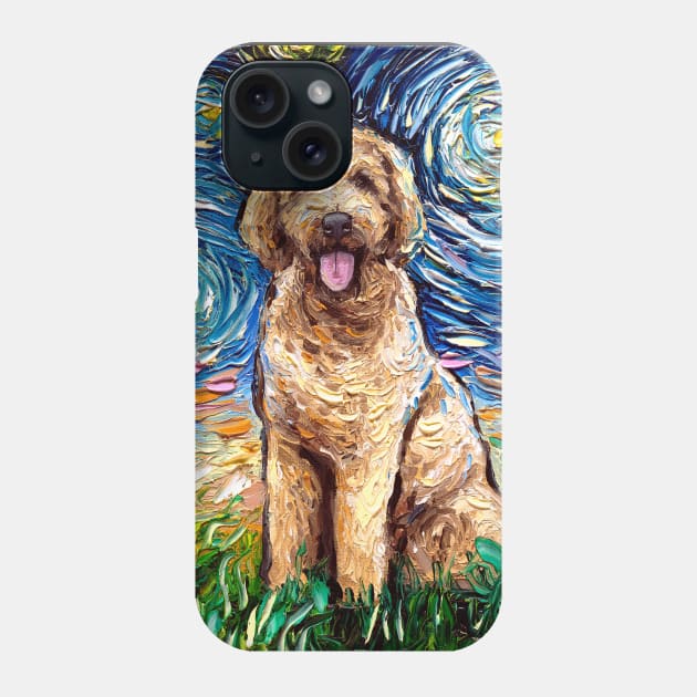 Goldendoodle Night Phone Case by sagittariusgallery