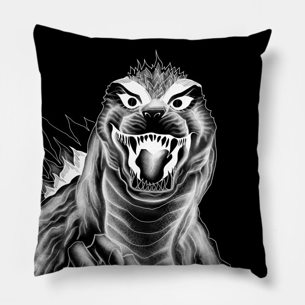 kuro godzilla the king of the monsters Pillow by jorge_lebeau