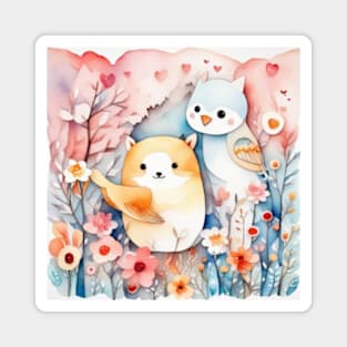 Cute floral animals gift ideas Magnet