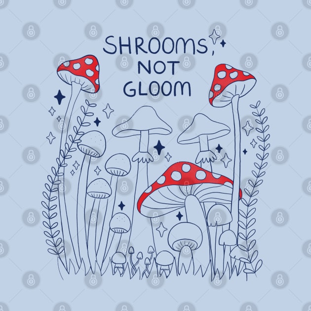 Shrooms, Not Plant (Mushrooms) - Red/Blue by awesomesaucebysandy