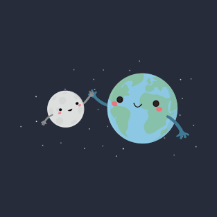 Cute Earth and Moon T-Shirt T-Shirt