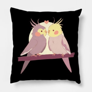 Cute cockatiel birds art Pillow