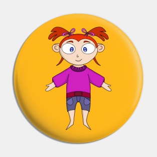 Girl Wearing Comfortable Clothes and Pigtails Pin