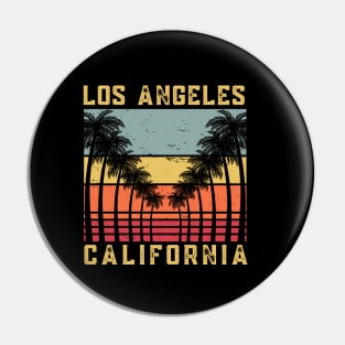 Los Angeles CA Vintage 70s Retro Throwback Design Pin