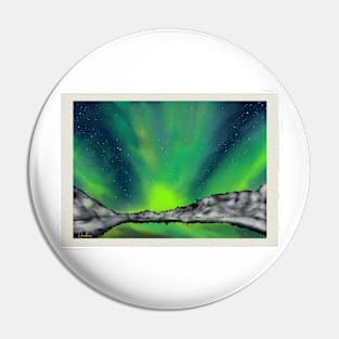 The Green Northern Lights. Artwork by Annalisa Amato Pin