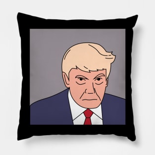 Trump Mugshot Cartoon Pillow