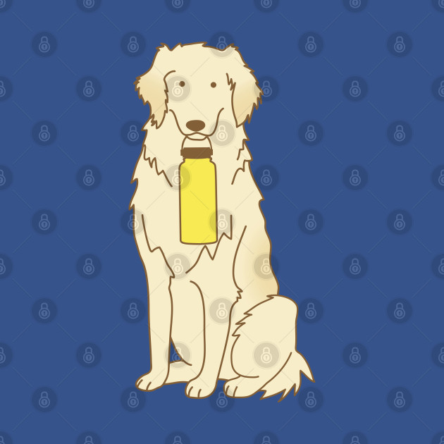 Disover Golden Retriever holding water bottle - Golden Retriever - T-Shirt