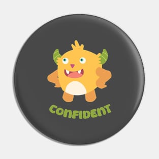 confident yellow monster Pin