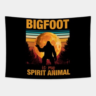 Bigfoot Is My Spirit Animal Vintage Tapestry