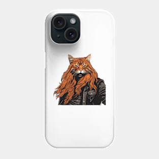 Orange Leather Kitty Phone Case
