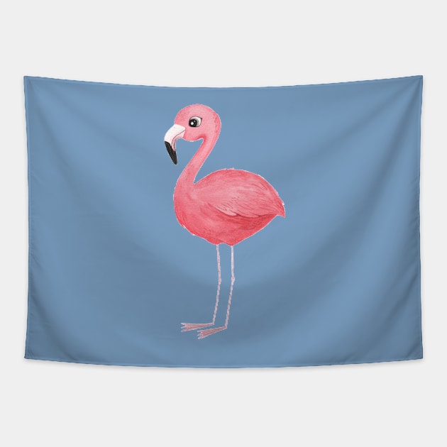 Cute Baby Flamingo Tapestry by FunnyMoonCosmic