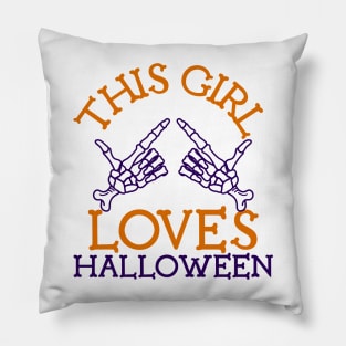 This Girl Loves Halloween Pillow